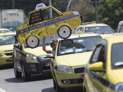Em novembrou, houve mais um protesto de taxistas cariocas nas ruas do Rio.