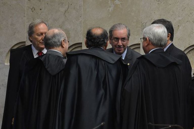 Cunha, ao centro, no abertura do ano no Judiciário.