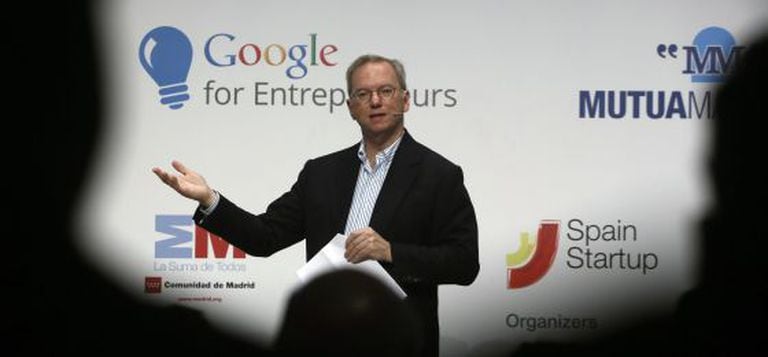 Eric Schmidt, presidente do Google, durante uma visita à Espanha.