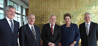Os últimos cinco presidentes brasileiros vivos, todos citados nas delações da Odebrecht.