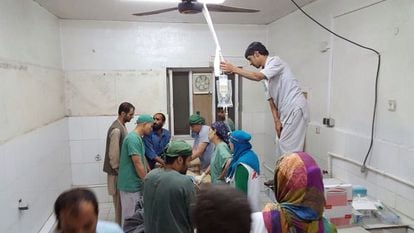 Parte do hospital da MSF que não foi atacada.