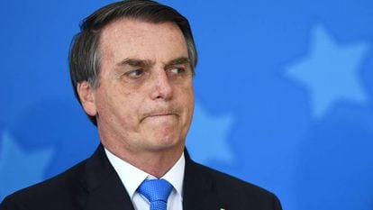 O presidente Bolsonaro no dia 28, no Palácio do Planalto.