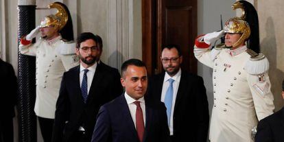 Luigi Di Maio depois de seu encontro com o presidente da República no Palácio do Quirinal.