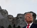 President Donald Trump smiles during a visit to Mount Rushmore National Memorial near Keystone, S.D., on July 3, 2020. (AP Photo/Alex Brandon)