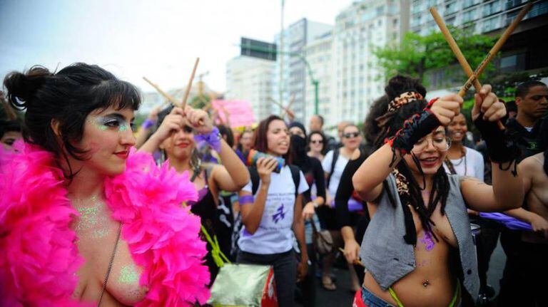 Marcha das Vadias, no Rio de Janeiro, em 2014
