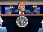 President Donald Trump speaks during a news conference in the James Brady Press Briefing Room at the White House, Monday, Aug. 31, 2020, in Washington. (AP Photo/Andrew Harnik)