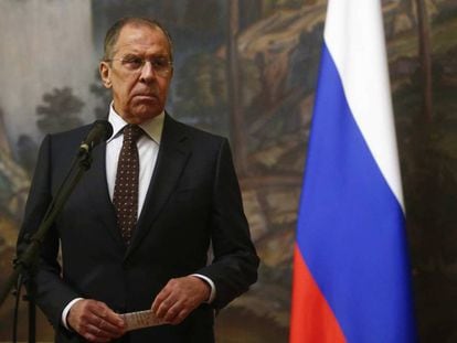 O ministro de Assuntos Exteriores da Rússia, Serguéi Lavrov, nesta terça-feira em Moscou.