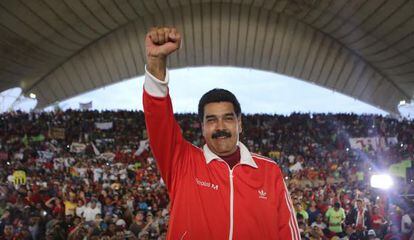 Nicolás Maduro no sábado, durante uma cerimônia em Caruachi.