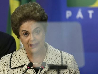 Dilma durante pronunciamento em Bras&iacute;lia.