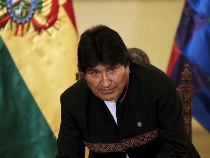 O presidente Evo Morales, em uma entrevista em La Paz.