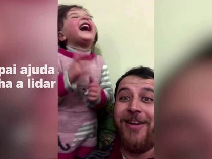 A história por trás do pai que brinca para que a filha ria das bombas