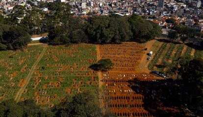 Imagem aérea do Cemitério Vila Formosa, em São Paulo.