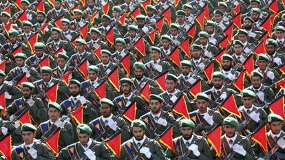 A Guarda Revolucionária do Irã em um desfile de 2016.