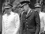 Os ditadores do Chile, Augusto Pinochet, e da Argentina, Jorge Videla.