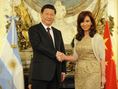 Cristina Kirchner e Xi Jinping, em julho em Buenos Aires.