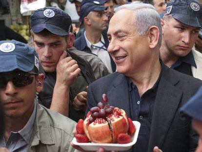 Benjamin Netanyahu campanha em Jerusalém.