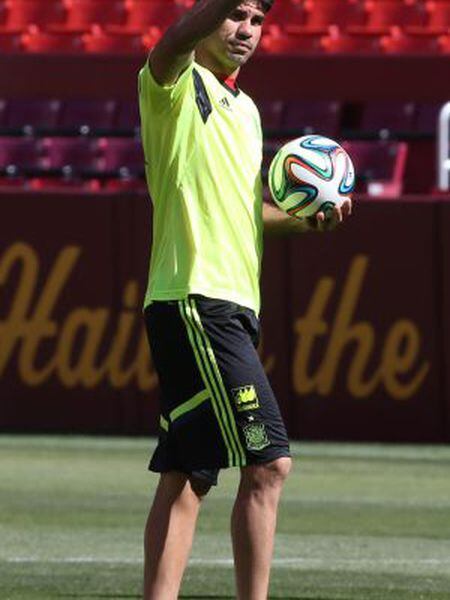 Diego Costa durante um treinamento