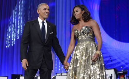 Barack e Michelle Obama em Washington, em 2017.