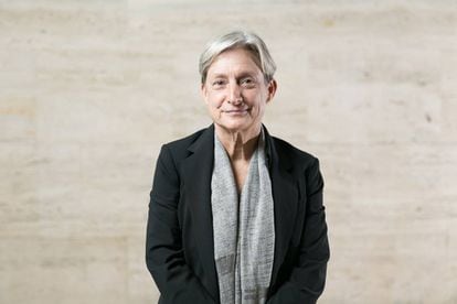 A filósofa norte-americana Judith Butler durante uma visita a Barcelona, em 2018