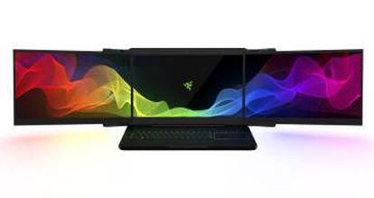 O laptop com três telas da Razer