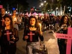 Mujeres marchan en la Ciudad de México contra la violencia machista en el Día Internacional para erradicar la violencia contra la mujer.Ciudad de México, 25 de Noviembre de 2020