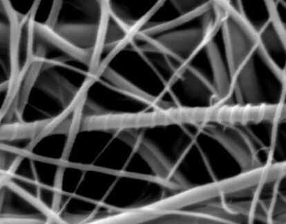 Nanofibras de dióxido de titânio.