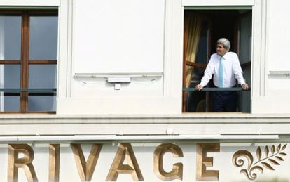 Kerry, durante pausa nas negociações nesta quarta-feira.