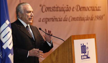 O vice-presidente Michel Temer durante evento em São Paulo.