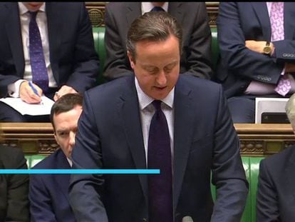 Cameron, durante sua fala no Parlamento britânico.