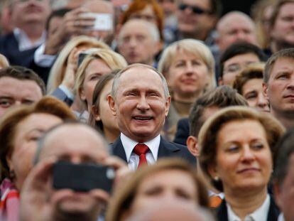 O presidente Putin neste sábado no aniversário da fundação de Moscou.