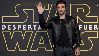 Oscar Isaac no lançamento do filme na cidade do México.