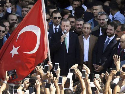 O presidente turco, Recep Tayyip Erdogan, no dia 22 de julho em Ancara.