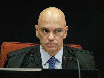 Ministro Alexandre de Moraes durante sessão da 1ª turma do STF no último dia 23.