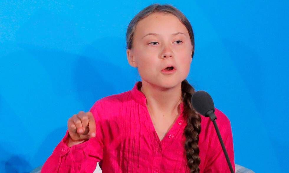 Greta Thunberg  discursa durante Conferência do Clima da ONU, no último dia 23 de setembro