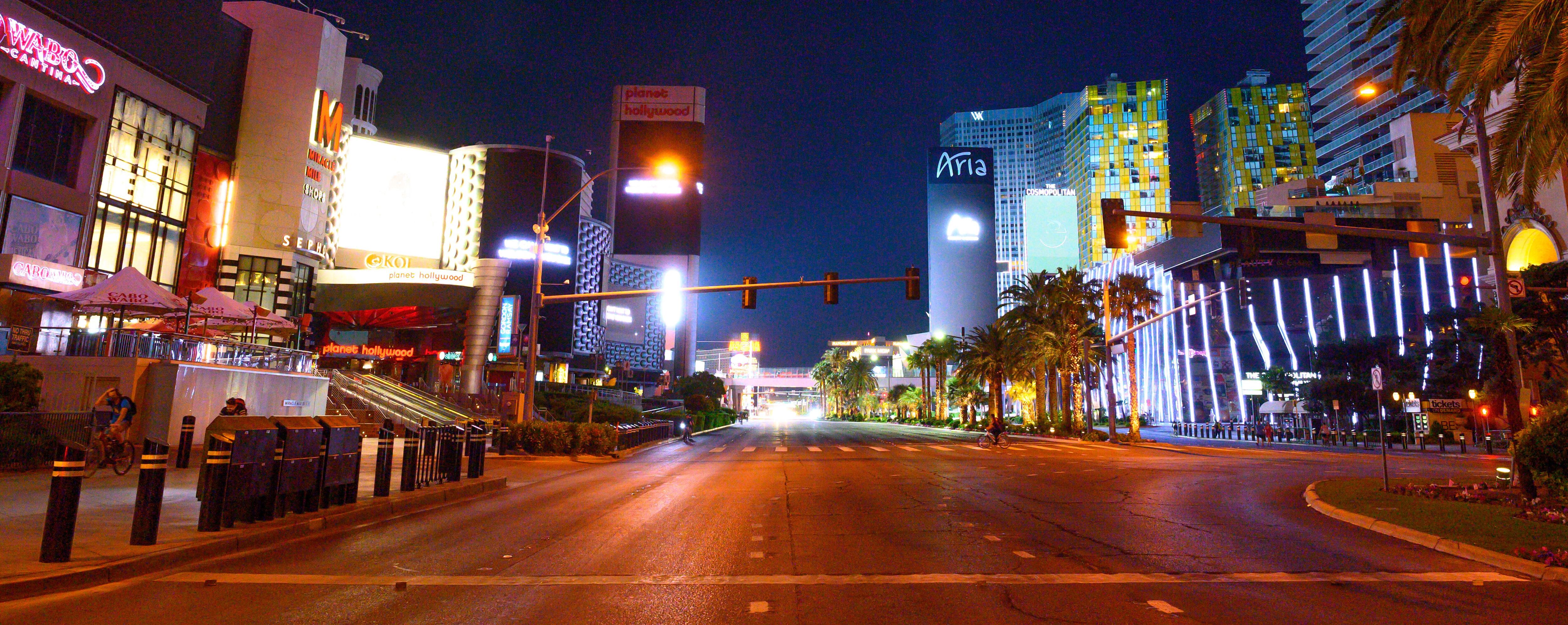 A Strip de Las Vegas, vazia desde o dia 5 de maio. 