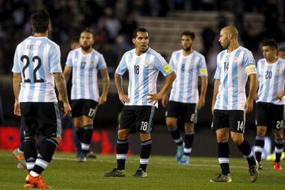 Desolação dos jogadores argentinos.