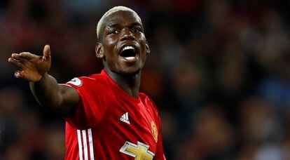 Paul Pogba durante uma partida pelo United.