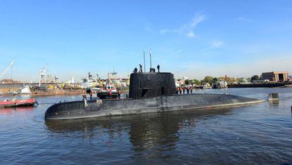 O submarino argentino desaparecido, em fotografia tirada em 2014.