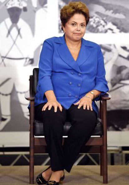 Dilma durante cerimônia no Palácio do Planalto nesta quarta-feira.