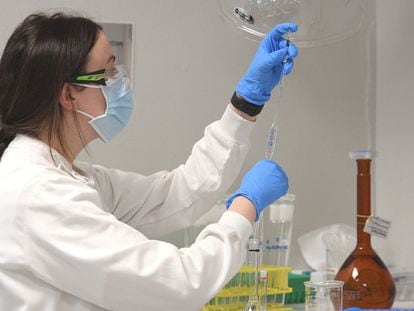 Cientista trabalha em laboratório da AstraZeneca em Sydney (Australia), em 19 de agosto.