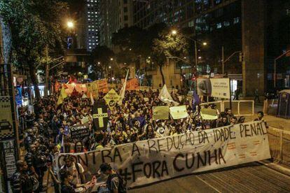 Manifestação contra a redução da maioridade penal em julho, no Rio de Janeiro. / Mídia Ninja