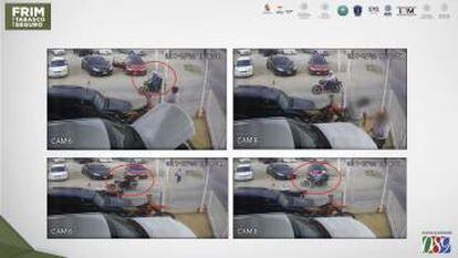Imagens das câmeras de segurança da loja Autos Aladino.