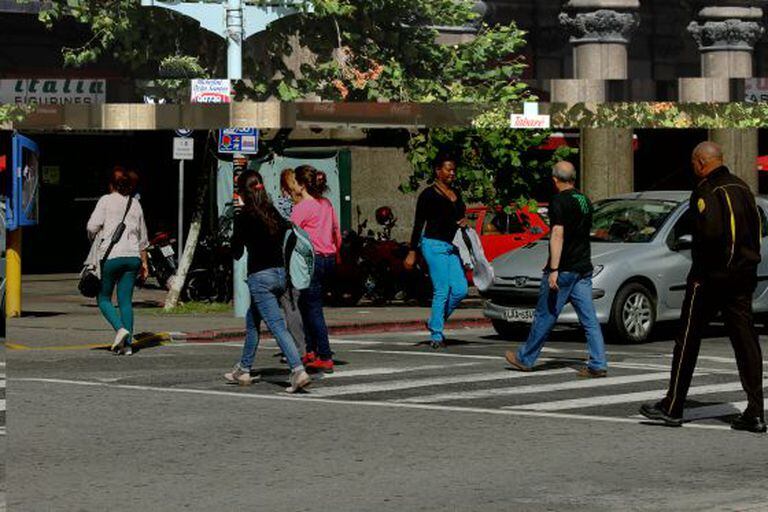 Uma rua de Montevidéu.