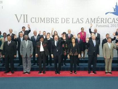 Foto conjunta da Cúpula das Américas.