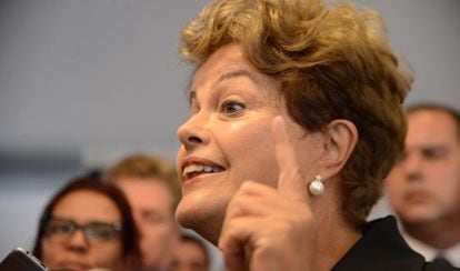 Presidenta Dilma fala sobre o esc&acirc;ndalo da Petrobras, nesta sexta-feira.