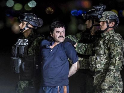 Joaquín Guzmán Loera, El Chapo, preso em janeiro de 2016.