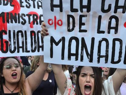 Protesto em Madri contra a sentença da Manada.