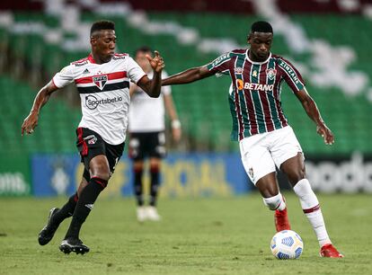 São Paulo e Fluminense se enfrentam pelo Brasileirão, ambos os times patrocinados por casas de aposta.