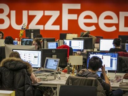 Redação de BuzzFeed em Manhattan.