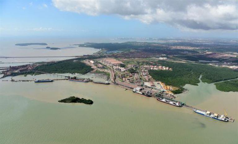 Imagem aérea do Porto do Itaqui, no Maranhão.